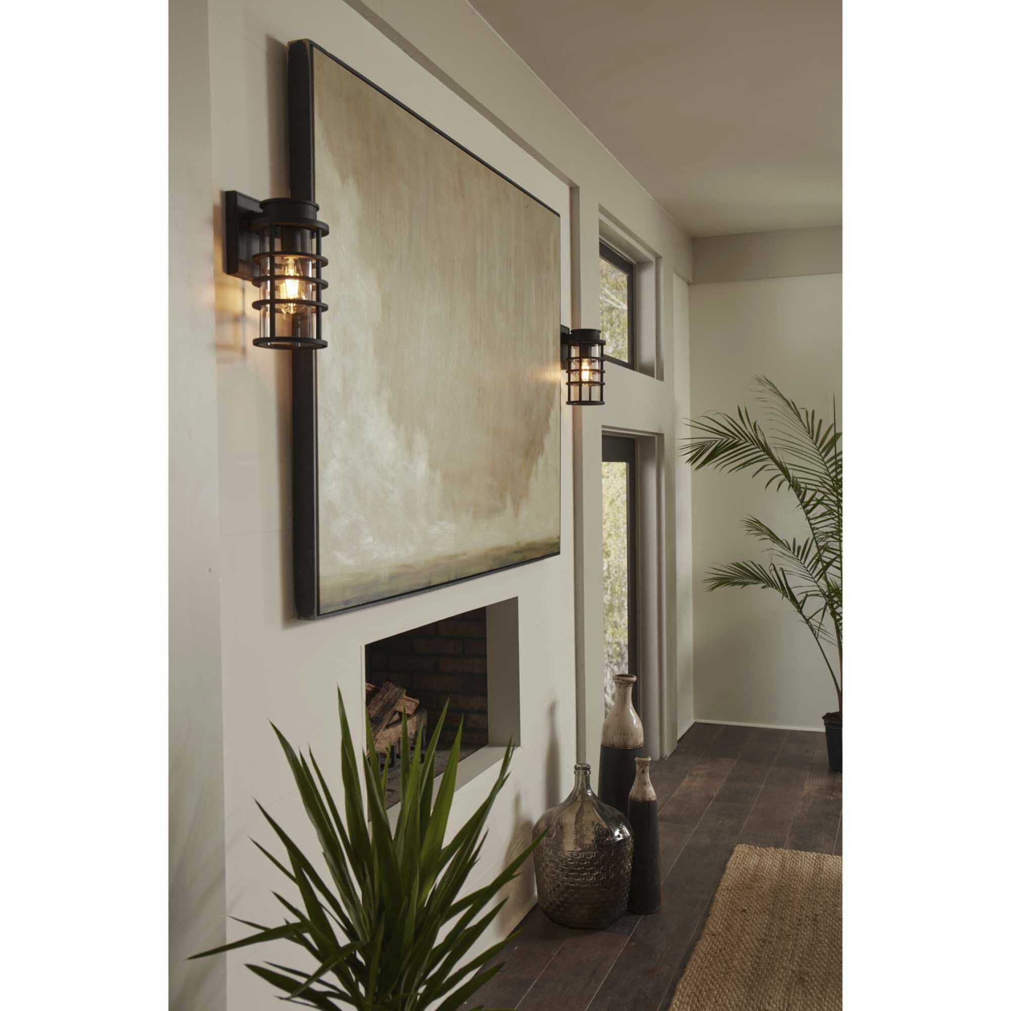 Port Royal 1 Light 13 inch Textured Black Outdoor Wall Lantern, with DURASHIELD, Small